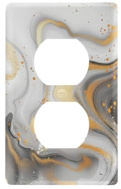 Plaque murale décorative en marbre blanc doré - 11,5 x 7 cm