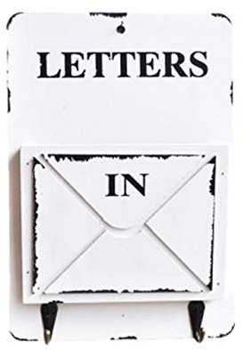 NSTVVEE Wall Mount Mailbox for Garden Outdoor Letter Newspaper Organizer Old Wooden Storage Rack (Argento)