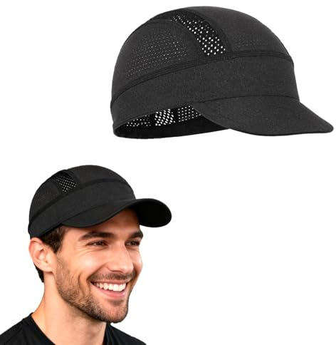 Gdrghe Cycling Caps Under Helmet Breathable Mesh Skull Cap Quick Drying Sun Protection Cycle Hat for Cycling Outdoor Running Activities Black