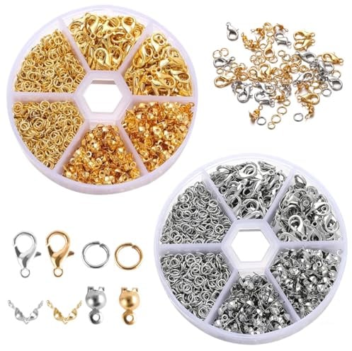 JYNXOR 1140 Stück Armband Verschluss Set, Kettenverschluss, Verschlüsse für Armbänder, Schmuckherstellung Zubehör, Ketten Verschlüsse Armband Verschluss Diy Set, Jewelry Bracelet Making Kit, 2 Farben