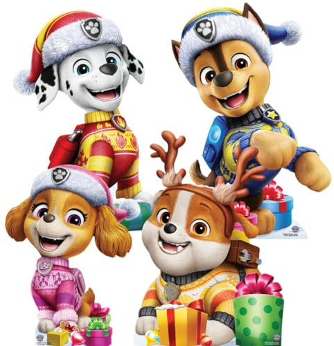Star Cutouts SC4901 Paw Patrol Christmas Star Mini Multipack Cardboard Cutouts 62cm – Festive Kids Room Decorations & Holiday Party Décor
