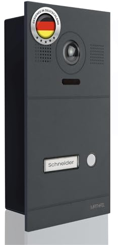 Mathfel Videocitofono IP a 2 fili con apriporta – fotocamera Full HD, monitor da 7 e controllo app, campanello intelligente con citofono (argento, configurabile individualmente)