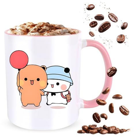Hojalis Bubu Dudu Tasse, 330ML Kaffee Tasse, Tasse Geschenk, Schöne Tassen Für Tee Und Heiße Schokolade, Keramik Kaffeetasse, Liebespaar Lustige Tasse, Kawaii Geschenk Für Mädchen, Frauen, Teenager