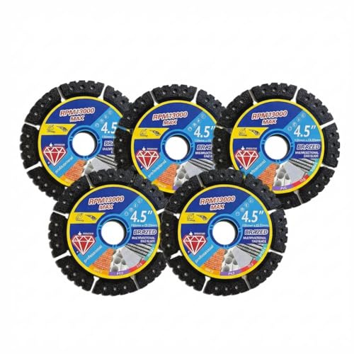 Diamond Multi-Purpose Saw Blades-115mm/4.5, Heavy Duty Angle Grinder Discs Porcelain Cutting (5pcs black)