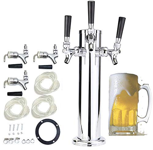 Distributeur de tour de bière en acier inoxydable avec robinets de 7,6 cm – Système de tirage maison pour bars, fêtes et rassemblements