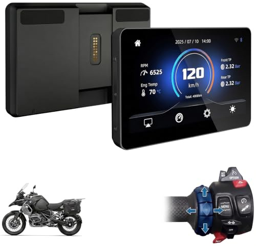 Qzonnect Display da Moto da 6,2 per BMW R1200GS R1250GS F800 F900 S1000XR, Wireless CarPlay & Android Auto, WonderWheel Compatibile e Lettore di Dati del Veicolo, IP67