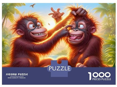 Playful Forest Monkey Jigsaw Puzzle for Adults 1000 Piece Puzzle Game Paper Tropical Nature Relaxing Home Decor 70x50cm/1000pcs