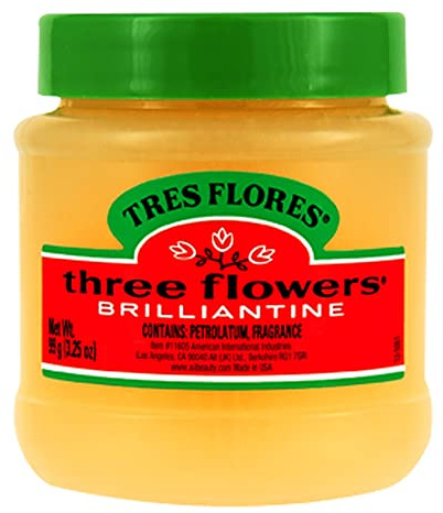 Three Flowers Brilliantine Solid Pomade – Classic Hair Pomade for Men, High Shine Hair Dressing for Smooth Sleek Styles, 3.25 oz