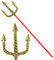W WIDMANN MILANO Party Fashion - Goldener Dreizack, ca. 120 cm, Stiel, Teufel, Poseidon, Karneval, Mottoparty, Halloween