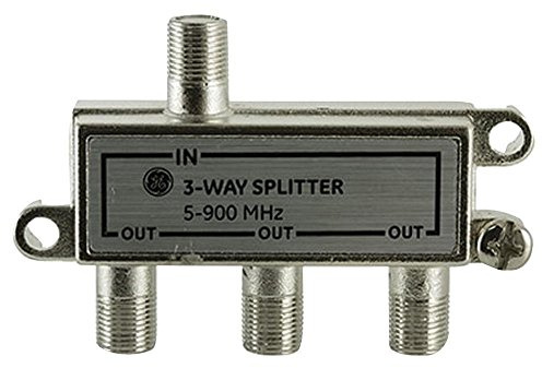 GE cavo coassiale a 2 vie, gamma 5-900 MHz, compatibile con RG59 RG6 coassiale, audio, video, funziona con TV HD, cavo, amplificatori, antenne amplificate, nichel, resistente alla corrosione