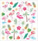 Creativ Aufkleber Flamingos, Bogen 15 x 16,5 cm, ca. 37 Stück, Flamingo, 1 Bogen