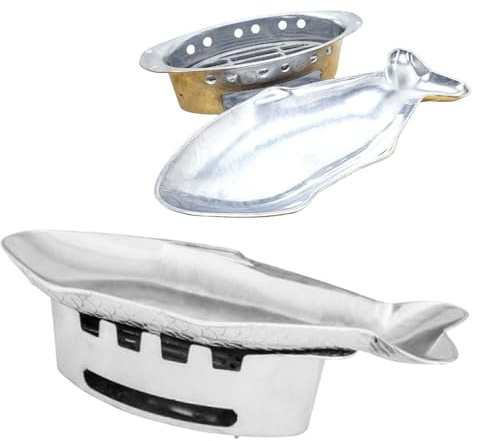 Shabu Hot Pot Set Fischtellerform und Herd, Aluminium, thailändischer Stil, asiatisches Street Food, ca. 17,8 x 38,1 cm (B x L)