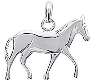 NKlaus Silber großer 925er Sterlingsilber Ketten Anhänger Pferd Pony Damen Kinder 5114
