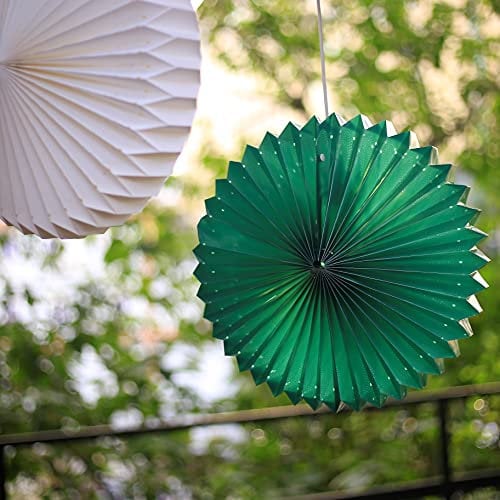Hellum Sunny Lampion outdoor, Lampion grün außen wetterfest mit LED Glühlampe, E14 Leuchtmittel, 40cm Ø, wetterfeste PVC-Beschichtung, für Draußen, Dekoration Party Hochzeit 523614