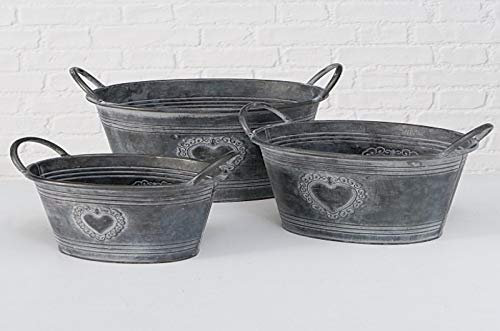 BOLTZE Pflanztopf 3er-Set H:18-23cm innen Zink