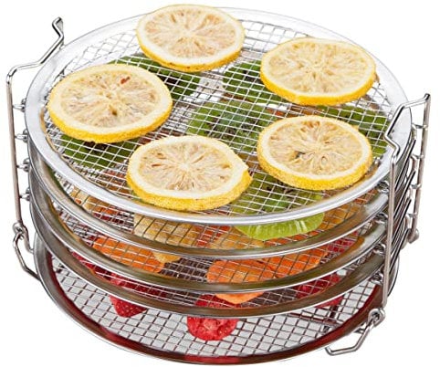 Kispog Deshidratador Rack para Ninja Foodi 6.5 y 8 qt, Instant Pot Duo Crisp 8 qt. Acero inoxidable de grado alimenticio