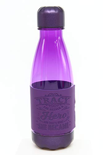 H & H - Botella de agua reutilizable con funda personalizable para nombre, 500 ml, no tóxica, para correr, gimnasio, yoga, al aire libre y acampada