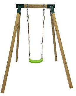 | MASGAMES | Columpio de una Plaza AIKO | Madera Cuadrada | Anclajes incluidos | (Asiento Plano)