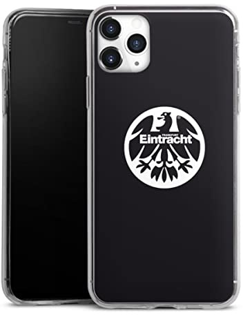 Slim Case kompatibel mit Apple iPhone 11 Pro Max Silikon Handyhülle transparent Hülle extra dünn Adler Eintracht Frankfurt Logo