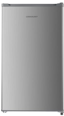 Cookology 93L Freestanding Under-Counter Fridge - Silver | Adjustable Temperature Control & Legs - Reversible Door