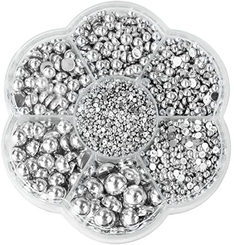 SAVITA 5600 Stück 2/3/4/5/6/8/10 mm Perlen, halbrund, Perlen mit flacher Rückseite, Kronleuchter, kleine Perlen, Cabochon, zum Basteln, Halsketten, Schmuckherstellung, Dekoration von Hochzeitskleid,