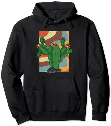 Retro Kaktus Pullover Hoodie
