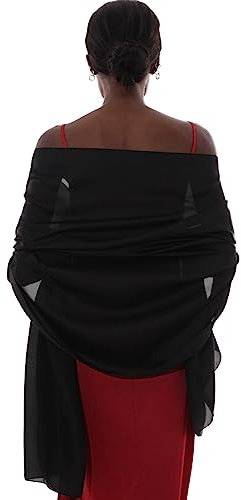 Stola Schwarz Festlich für Abendkleid Damen Schals Tücher Sommer Dünn Schaltuch Pashmina