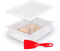 delicret the delicate secrets of the world Teigballenbox mit Deckel & Teigspachtel Teigbox für Teiglinge Außenmaße: 40x30x10 passt in Haushaltskühlschrank Pizza Spachtel Box Pizzateig
