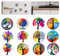 FuninCrea Magnet Kühlschrank Aufkleber, 12 Stücke Glas Bunter Lebensbaum Muster Kühlschrank Magnet Aufkleber Anwendbar auf Kühlschrank Dekoration (A)