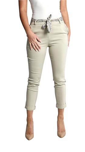 Mississhop Female Damen Stretch Klassische Chino Hose (Mod. 366) Beige M