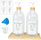 LANLISA Liquid Laundry Dispenser, 67oz Storage Container for Farmhouse Decor, Includes Pumps, Collapsible Funnel, Labels and Bamboo Tray