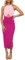 Duigluw Damen-Sommerkleid, ärmellos, gekreuzt, Cutout, gerüscht, figurbetontes Midikleid mit Schlitz, Rouge Rose, Mittel