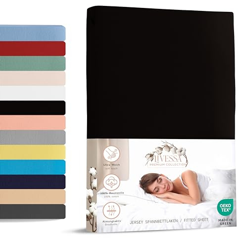 Livessa Spannbettlaken 70x140 aus Baumwolle Single-Jersey Stoff 140 g/m², Spannbetttuch/Bettlaken, Oeko-TEX Zertifiziert (M24M05FF9), Ultra weich