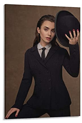 JEYUAN Foto Auf Leinwand 30 * 50cm Senza Cornice L'attore Lily Collins abito da parete arte poster pergamena tela pittura quadro soggiorno decor casa