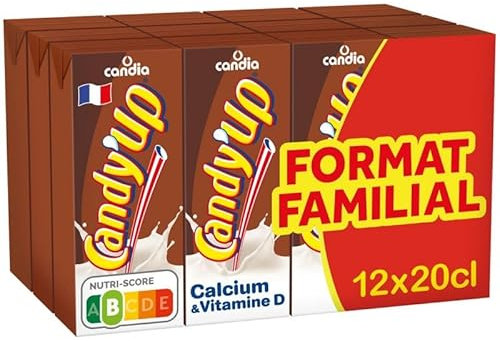 CANDY'UP Boisson lactée au chocolat en brique format familial - Pack de 12x20cl - 2L4 de plaisir lacté - Vendu Par Unité
