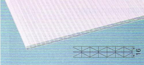 Polycarbonat Hohlkammerplatten - Stegplatten 16 mm - EXOLON IQ-Relax - Fachwerk - opal weiß - stark wärmedämmend durch Reflektion der Sonneneinstrahlung (2000)