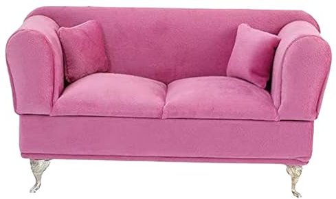 QmjdDymx Sofa-Schmuckkästchen, Rosa Schmuckkästchen Öffnendes Vintage-Schmuckkästchen-Fach, Ring Box, 1/6 Skala Puppe Möbel versteckte Lagerung Möbel, Miniaturen Puppenhaus Zubehör Style 1