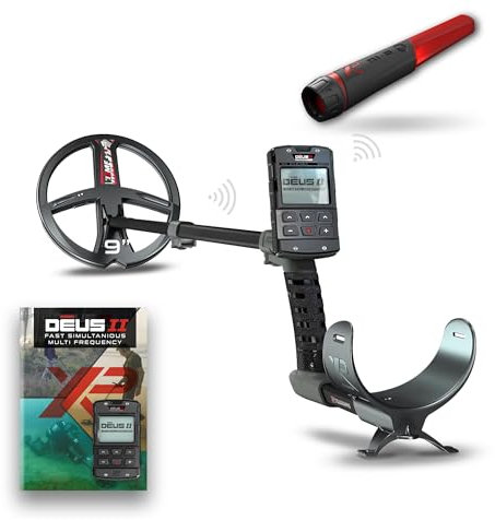 XP Metal Detectors Deus II - 9 FMF Coil with MI-6 pinpointer Bundle - Waterproof and Fully Wireless - with Remote Control, & S-Telescopic stem (DEUS2-22FMFRCEG + MI-6)