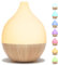 SALKING Diffusore di Oli Essenziali, 100ml Diffusore aromatico a grana di legno, Ultrasuoni Aromaterapia Diffusore con Luce bianca calda, Diffusore per Oli Essenziali Senza BPA