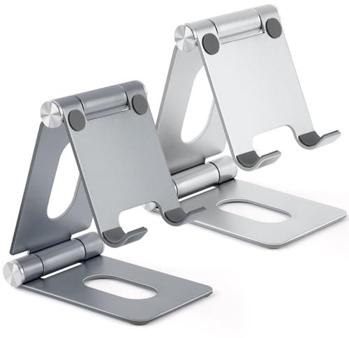 flintronic Handy Ständer Verstellbar, Faltbarer Handyhalterung Aluminium,Handyhalter für Schreibtisch Kompatibel mit iPhone 15/14/13/12Pro/XS Max/XR/Plus/Mini/Huawei/Galaxy/Smartphone
