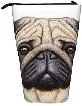 351 Federmäppchen Niedliches Lustiges Mops Hundegeschenk Federtasche Mit Reißverschluss Ständer Bleistifthalter, Für Bürobedarf, Kindergarten, Schule