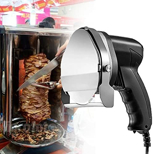 Coltello Elettrico 80w, affettatrice elettrica per Kebab per Tagliare Kebab Turco Agnello Tacchino, Nero (Nero)