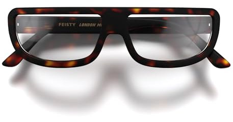 LONDON MOLE Brillen | Feisty Lesebrille | Runde Rahmenbrille | Coole Leser | Designer-Brille | Lesebrille für Herren/Damen | Unisex | Federscharniere | Mattes braunes Schildpatt | Vergrößerung +1,0