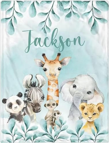 UOOYAA Babydecke Kuscheldecke Krabbeldecke Premium Babybettwäsche Flanell Decke mit Namen und Datum, Personalisiertes Geschenke für Kinder