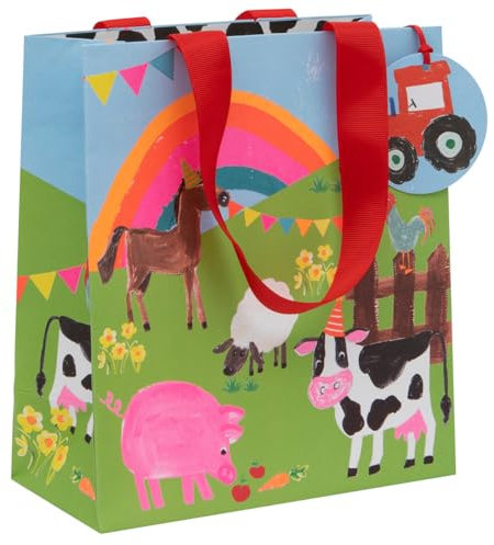 Glick Luxus Bauernhof Feier Geburtstag Geschenktüte für Kinder 260 x 315 x 135 mm, Mehrfarbig