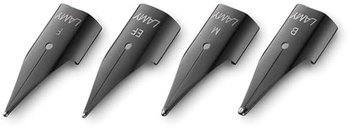 Lamy Z 50 Feder 888 - Ersatzfeder aus verchromtem Edelstahl in der Farbe Schwarz – Federstärke M, F, B, EF 4er Bundle