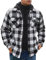 COOFANDY Herren Hemdjacke Karierte Jacke Holzfäller Jacke Gefüttert Langarm Flanellhemd Winterhemd mit Kapuze Thermohemd Übergangsjacke Baumwolle Sweatshirt Weiß S