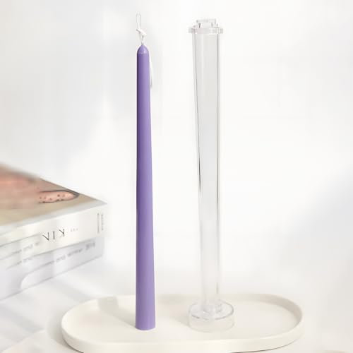Moule à Bougie Cylindrique en Plastique Transparent,Plage de Température du Moule : -30 ℃ à 200 ℃, pour Église, Saint-Valentin,Décoration de La Maison, Noël, Dîner