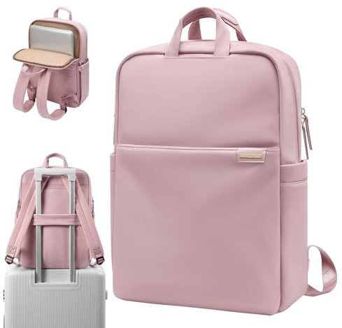 GOLF QUALITY Sac à dos fin pour ordinateur portable pour femme, sac à dos léger pour les trajets d'affaires pour homme et femme, convient pour 17,3, rose, 14 Inch, Sacs à dos de jour