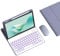 Funda con Teclado para Redmi Pad Pro 12,1 Pulgadas, Contener Ñ,Teclado Bluetooth Inalámbrico Desmontable Retroiluminado De 7 Colores con Portalápices Incorporado, Ratón para Tableta,Púrpura